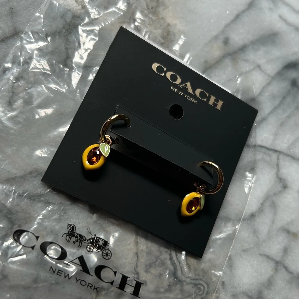 COACH Gold & Yellow Earrings - Picture 3 of 4